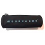 ASTUCCIO in silicone NERO SCRITTA AZZURRA monocromo CON ZIP pencil case TOMBOLINO PIGNA - 1