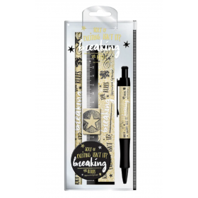 STATIONERY SET kit cancelleria HARRY POTTER righello gomma biro matita temperino HERMIONE WIZARDING WORLD - 1