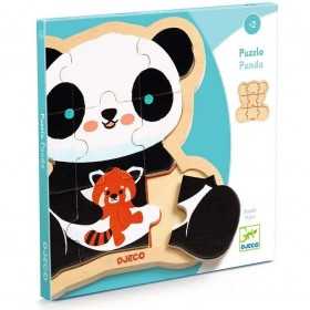 PUZZLO PANDA gioco ad incastro IN LEGNO con 9 pezzi e base DJECO DJ01821 età 2+ Djeco - 1
