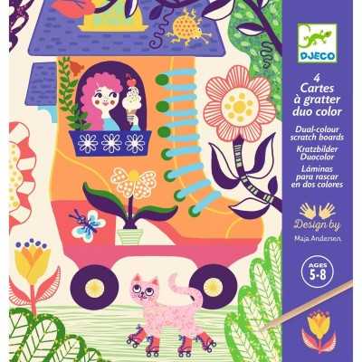 CARTE DA GRATTARE kit artistico STRANE CASE stravaganti DJECO DJ09713 età 5+ Djeco - 1