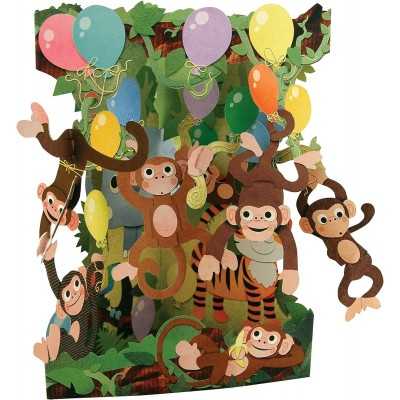 MONKEY PARTY biglietto d'auguri SWING CARD santoro 3D POP UP Santoro - 1