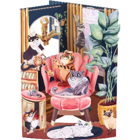 LOUNGING CATS biglietto d'auguri SWING CARD santoro 3D POP UP Santoro - 1