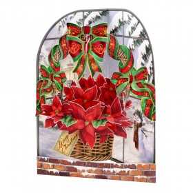 POINSETTIA STELLA DI NATALE biglietto d'auguri SWING CARD santoro 3D POP UP Santoro - 1