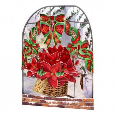 POINSETTIA STELLA DI NATALE biglietto d'auguri SWING CARD santoro 3D POP UP Santoro - 1