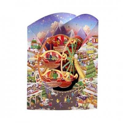 CHRISTMAS MARKET NATALE biglietto d'auguri SWING CARD santoro 3D POP UP Santoro - 1