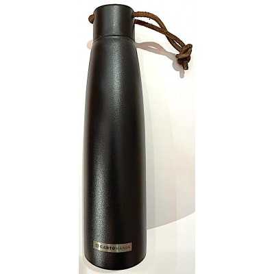 BORRACCIA in acciaio inox 304 CARTOMANIA bottle NERA 550 ml CALDO E FREDDO tinta unita SEVEN - 1