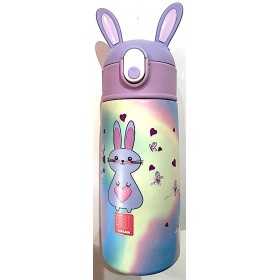 BORRACCIA SJ GANG girl ANIMALI in acciaio inox CON CANNUCCIA a pulsante CONIGLIO capacità 460 ml CALDO E FREDDO SEVEN - 1