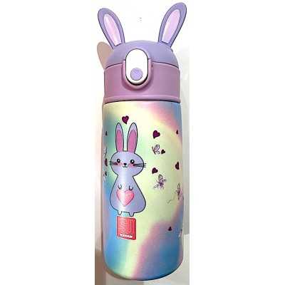 BORRACCIA SJ GANG girl ANIMALI in acciaio inox CON CANNUCCIA a pulsante CONIGLIO capacità 460 ml CALDO E FREDDO SEVEN - 1