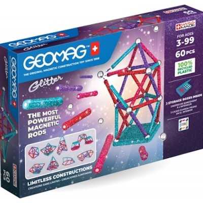 GEOMAG GLITTER set da 60 pezzi COSTRUZIONI MAGNETICHE swiss made MODULARE età 3+ Geomag - 1