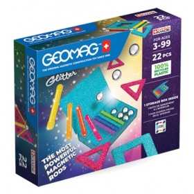 GEOMAG GLITTER set da 22 pezzi COSTRUZIONI MAGNETICHE panels MODULARE età 3+ Geomag - 1