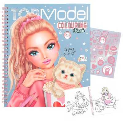 ALBUM kit artistico TOP MODEL spiralato COLOURING BOOK da colorare CHRISTY & GINGER TOP MODEL - 1
