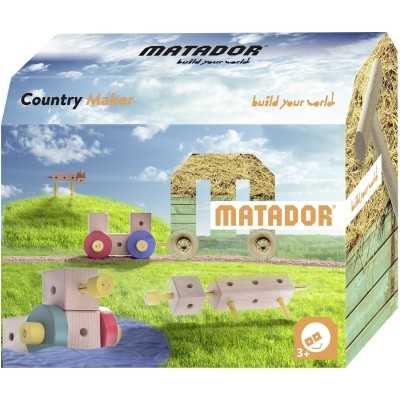 COUNTRY MAKER costruzioni IN LEGNO senza colla MATADOR ad incastro CON UTENSILI età 3+ - 1