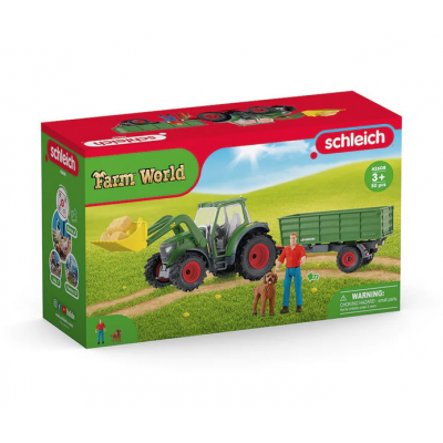TRATTORE CON RIMORCHIO miniatura SCHLEICH 42608 fattoria FARM WORLD età 3+ Schleich - 1