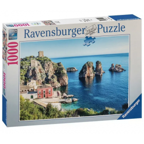 PUZZLE 1000 FARAGLIONI DI SCOPELLO ravensburger 1000 PEZZI cm 70 x 50