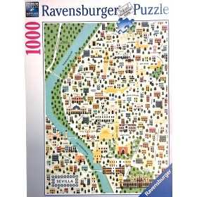 PUZZLE 1000 MAPPA DI SIVIGLIA ravensburger 1000 PEZZI cm 70 x 50