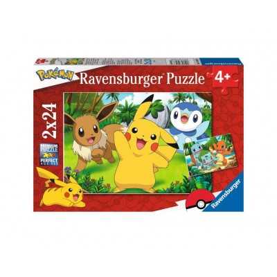 PUZZLE 2X24 POKEMON ravensburger 2 PUZZLE DA 24 PEZZI età 4+ Ravensburger - 1