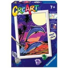 DELFINI kit artistico CREART ravensburger 10 COLORI con cornice GLOW IN THE DARK età 7+ Ravensburger - 1