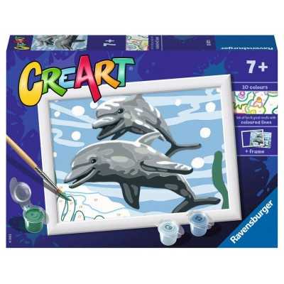 DELFINI kit artistico con cornice CREART ravensburger 10 COLORI età 7+ Ravensburger - 1