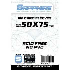 100 BUSTINE PROTETTIVE sapphire WHITE card sleeves 50 x 75 mm RED GLOVE trasparenti