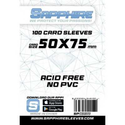 100 BUSTINE PROTETTIVE sapphire WHITE card sleeves 50 x 75 mm RED GLOVE trasparenti Red Glove - 1