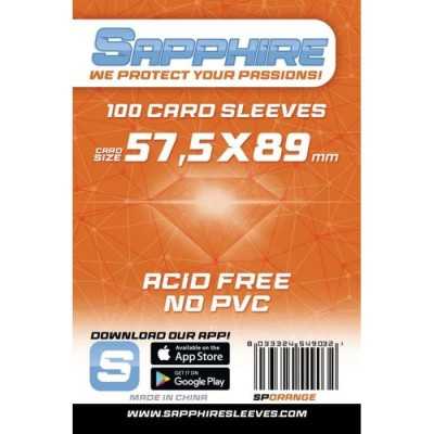 100 BUSTINE PROTETTIVE sapphire ORANGE card sleeves 57,5 x 89 mm RED GLOVE arancione TRASPARENTI Red Glove - 1