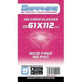 100 BUSTINE PROTETTIVE sapphire FUCSIA card sleeves 61 x 112 mm RED GLOVE trasparenti