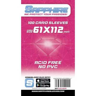100 BUSTINE PROTETTIVE sapphire FUCSIA card sleeves 61 x 112 mm RED GLOVE trasparenti Red Glove - 1
