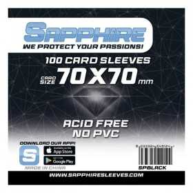 100 BUSTINE PROTETTIVE sapphire BLACK card sleeves 70 x 70 mm RED GLOVE nero TRASPARENTI