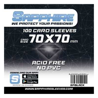100 BUSTINE PROTETTIVE sapphire BLACK card sleeves 70 x 70 mm RED GLOVE nero TRASPARENTI Red Glove - 1