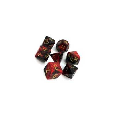 SET DI 7 DADI GEMINI multicolore CHESSEX CHX26433 nero rosso oro ASSORTITI dice Chessex - 1