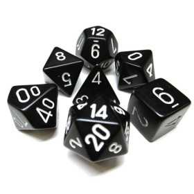 SET DI 7 DADI OPACO bicolore CHESSEX CHX25408 nero bianco ASSORTITI dice Chessex - 1