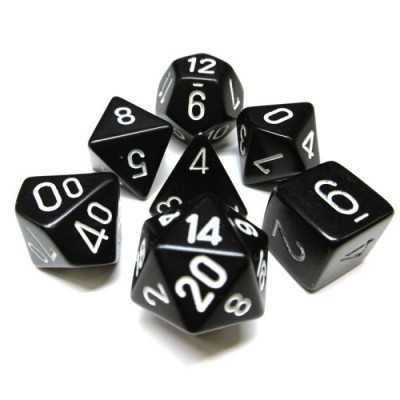 SET DI 7 DADI OPACO bicolore CHESSEX CHX25408 nero bianco ASSORTITI dice Chessex - 1