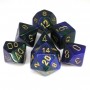 SET DI 7 DADI GEMINI 3 multicolore CHESSEX CHX26436 blu verde oro ASSORTITI gdr dice Chessex - 1