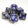 SET DI 7 DADI GEMINI multicolore CHESSEX CHX26423 blu acciaio bianco ASSORTITI gdr dice Chessex - 1