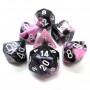 SET DI 7 DADI GEMINI multicolore CHESSEX CHX26430 nero rosa bianco ASSORTITI gdr dice Chessex - 1