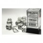 SET DI 12 DADI D6 bicolore SPECKLED mimetico artico CHESSEX CHX25711 dice BIANCO NERO Chessex - 2
