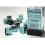 SET DI 12 DADI D6 multicolore GEMINI black shell CHESSEX CHX26646 dice BIANCO NERO CIANO Chessex - 2
