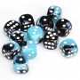 SET DI 12 DADI D6 multicolore GEMINI black shell CHESSEX CHX26646 dice BIANCO NERO CIANO Chessex - 1