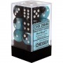 SET DI 12 DADI D6 multicolore GEMINI black shell CHESSEX CHX26646 dice BIANCO NERO CIANO Chessex - 3