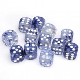 SET DI 12 DADI D6 multicolore NEBULA black white CHESSEX CHX27608 dice BIANCO NERO TRASPARENTE Chessex - 1
