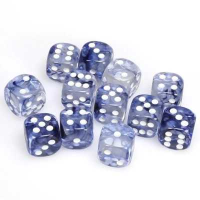 SET DI 12 DADI D6 multicolore NEBULA black white CHESSEX CHX27608 dice BIANCO NERO TRASPARENTE Chessex - 1