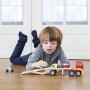 BISARCA camion CAR TRANSPORTER con 4 auto IN LEGNO new classic toys FAGGIO età 18 mesi + - 4
