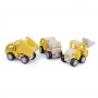 MEZZI DA LAVORO set di 3 CONSTRUCTION VEHICLES new classic toys IN LEGNO età 18 mesi + - 2