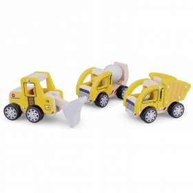 MEZZI DA LAVORO set di 3 CONSTRUCTION VEHICLES new classic toys IN LEGNO età 18 mesi + - 1