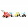 VEICOLI DI SOCCORSO set di 4 EMERGENCY VEHICLES new classic toys IN LEGNO età 18 mesi + - 2