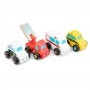 VEICOLI DI SOCCORSO set di 4 EMERGENCY VEHICLES new classic toys IN LEGNO età 18 mesi + - 3