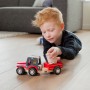 TRATTORE CON RIMORCHIO e balle di fieno TRACTOR new classic toys IN LEGNO età 18 mesi + - 6