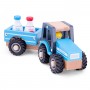 TRATTORE CON RIMORCHIO trasporto latte TRACTOR new classic toys IN LEGNO età 18 mesi + - 2