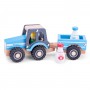 TRATTORE CON RIMORCHIO trasporto latte TRACTOR new classic toys IN LEGNO età 18 mesi + - 3