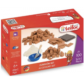 SET DI ACCESSORI kit modellismo IN MATTONI da 100 pezzi TEIFOC 1530 età 6+ TEIFOC - 1